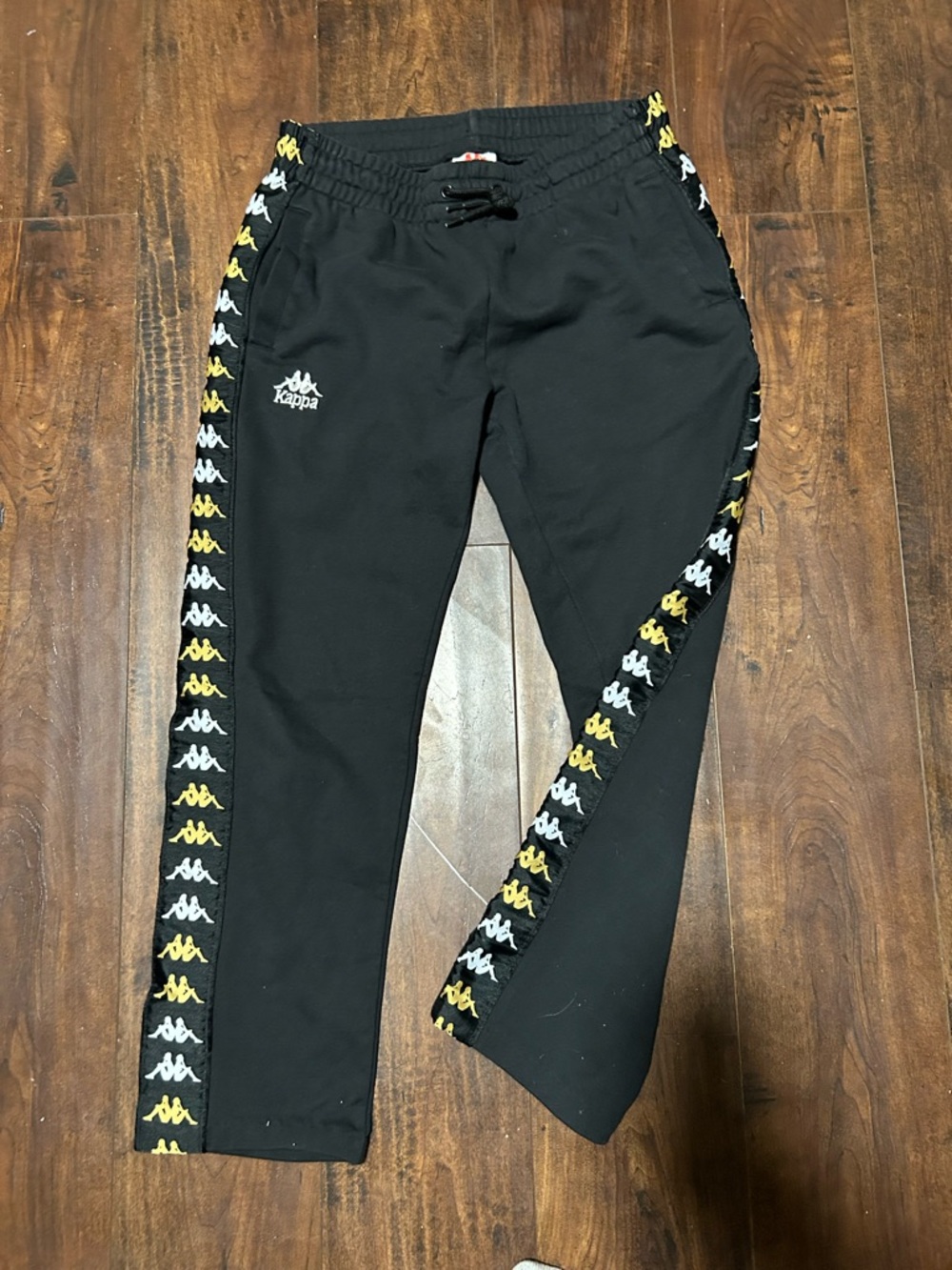 Kappa Black Pants with Red Logo Tag